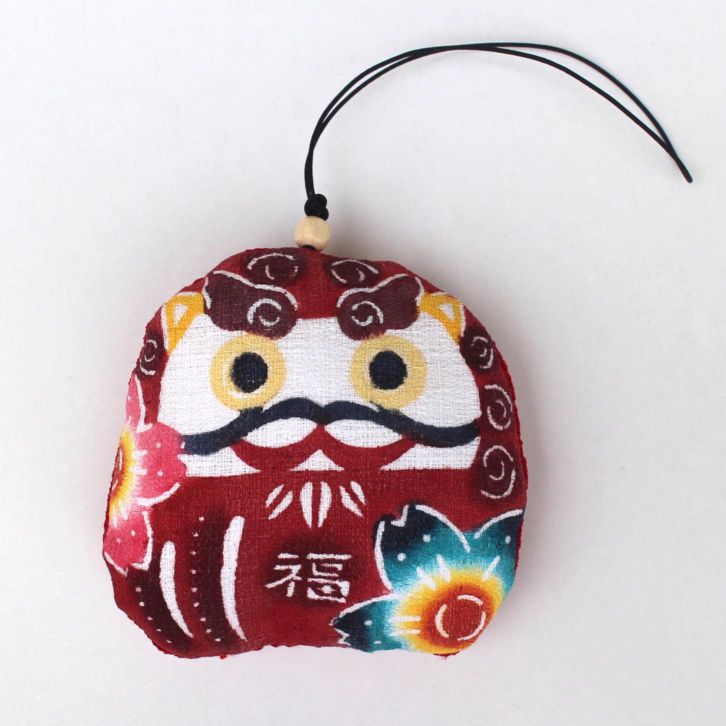 紅型だるま マース(塩)入り御守りストラップ