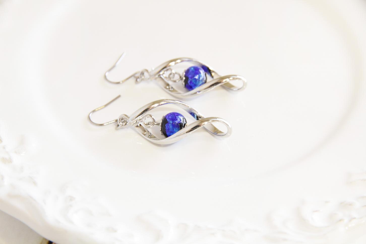 ホタルガラスピアス/チタンフック