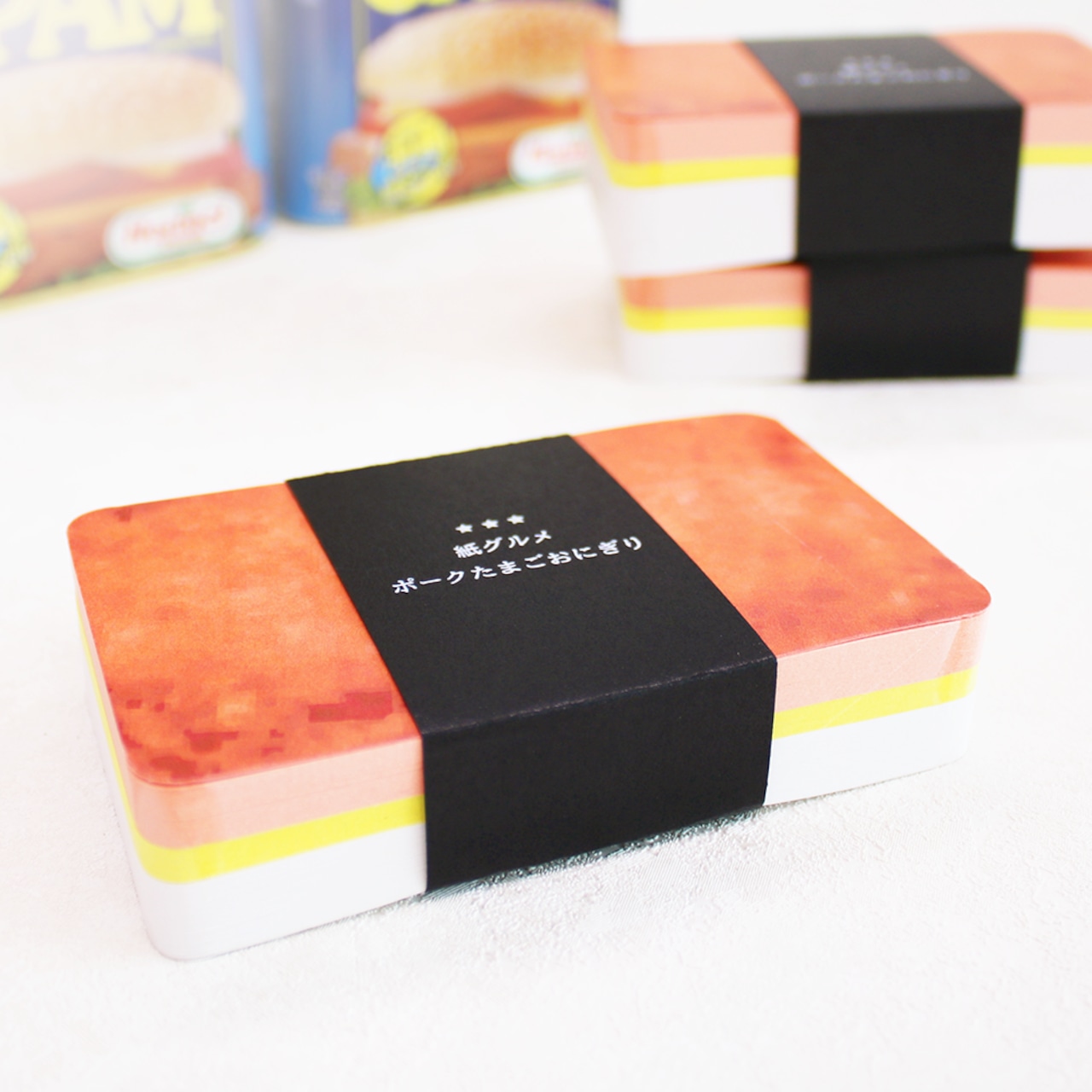 紙グルメメモ帳|ポーク玉子おにぎり